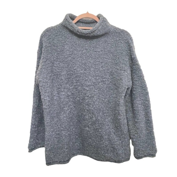 J Jill Wool Sweater Small Womens Blue Mohair Mock Turtle Neck Long Sleeve Thick - Picture 1 of 9